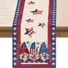 Nuevo camino de mesa de lino transfronterizo con estampado del Día de la Independencia para el hogar, comedor, sala de estar, mesa de comedor, decoración interior y exterior