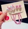Elásticos de Cabelo Infantis de Desenho Animado, Laços Fofos para Rabo de Cavalo, Elásticos de Alta Elasticidade, Cordas de Cabelo com Pontas Duplas