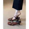 Primeiro Encontro Jifa Sandálias Femininas com Flor de Strass Francês de Tira Única Absolutamente Lindas Não Cansam os Pés Salto Fino Elegante Salto Alto