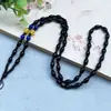 Venta al por mayor del fabricante Cordón Tejido Grueso Imitación Obsidiana Negra Joyería Dorada Jade Colgante de Jade Cordón Colgante Cordón para el Cuello