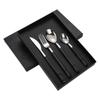 Cubiertos de acero inoxidable imitación mármol transfronterizos de cinco piezas para hotel, cuchillo y tenedor para bistec estilo occidental, juego de caja de regalo con cuchara