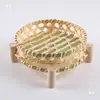 Cesta de produtos trançados de bambu artesanal produtos trançados de bambu decoração criativa casa pá de lixo bandeja pequena placa de bambu para casa redonda
