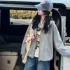 Roupas de Outono para Meninas Coreanas Jaqueta com Capuz de Renda 2026 Novo Estilo Moda Infantil M e G Moletom com Zíper Jaqueta de Baseball