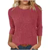 Suéter Informal de Manga Tres Cuartos de Canalé de Forro Polar Elegante para Mujer, Nuevo de Otoño e Invierno, Transfronterizo Europeo y Americano, Versátil, Amazon