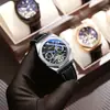 CHENXI Amanecer Nuevo Tourbillon Sol, Luna y Estrellas Reloj Mecánico para Hombre Resistente al Agua Luminoso Mecánico para Hombre 8814