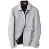 Abrigo de Lana Tejido Chaqueta de Plumas Sin Cachemir Corta Chaqueta Nic Chaqueta para Hombre Otoño e Invierno Nuevo Tweed de Doble Cara