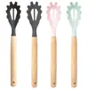 Utensilios de cocina de silicona con mangos de madera, espátula antiadherente, espátula de silicona de grado alimenticio para uso doméstico, espátula de silicona para cocinar antideslizante y antiescaldamiento