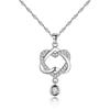 Venta al por mayor de fábrica explosiones moda coreana plata S925 para mujer versión coreana del collar con colgante de nudo concéntrico joyería venta directa