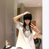Camiseta Blanca de Algodón Puro Estilo Americano para Mujer Verano 2026 Nuevo Diseño Versátil de Nicho Manga Corta