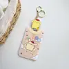 Sanrio twin star coolomi tarjetero para tarjeta de bus tarjeta de comida del campus tarjeta de acceso tarjetero retráctil llavero para colgar en la bolsa