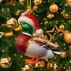 Novos enfeites de acrílico plano de animais do mundo para festas de Natal, pingentes de decoração para árvore de Natal