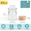 3,4 oz l garrafa de vidro para pudim copo de leite espessado copo de vela garrafa de vidro com rolha pote de vidro para doces e presentes
