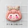 Accesorios de cabeza de niña de goma suave para bricolaje, lazo de cereza, funda para teléfono móvil, pegatina para refrigerador, agujero para zapatos, caja de almacenamiento, material de decoración