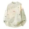 Sudadera con Cuello Redondo Bordada Tie-Dye para Hombre, Nueva Tendencia Casual Otoño Primavera 2026, Camiseta Base para Hombre