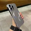 Funda magnética sin marco para teléfono con pulverización de aceite, adecuada para Apple 15 Pro Max, color sólido, 14/13, funda rígida 12, orificios de precisión 16