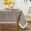 Tela de encaje de lino de algodón arte textil fresco y simple tela de cubierta rectangular para mesa de centro mantel para mesa cuadrada mesa redonda jardín de infantes