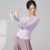 Tops de Ropa de Baile para Mujer, Ropa Clásica de Baile con Cuello Redondo Clásico, Ropa Nueva Étnica de Danza Moderna, Ropa de Práctica de Baile para Adultos