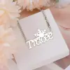 Novo Colar com Letra Inglesa em Formato de Floco de Neve para Mulheres, Design de Nicho de Luxo Leve, Corrente para Clavícula Versátil Personalizada