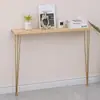 Mesa Consola de Entrada Ultra Estreita de Madeira Maciça Nórdica, Mesa Lateral Montada na Parede, Mesa de Entrada em Ferro para Corredores Extremamente Estreitos