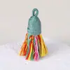 Pingente de Borla Pequena de Fio de Algodão Enrolado à Mão Estilo Xizang, Material para Pulseira DIY Feito à Mão, Ornamento de Borla Curta com Tampa Rosqueada