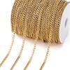 Cadena de clavícula de acero inoxidable de alto color chapada en oro al vacío, cadena cruzada con clip, cadena de cuentas, joyería de cadena simple hecha a mano DIY
