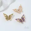Preserva Cor Banhado a Ouro 14K Zircônia Colorida Contas Espaçadoras Borboleta Artesanal DIY Fio de Cristal Pérola Colar de Mão Acessórios de Joia Material