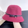 Gorro de punto de moda con lazo simple estilo coreano para mujer, sombrero tipo cubo casual versátil para otoño e invierno, sombrero de pescador cálido y a prueba de viento