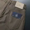 Calça casual elástica anti-pilling, absorvente de suor, masculina, primavera e verão, fina, não amassa, cinco bolsos, corte reto, versátil
