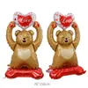 Globos de Papel de Aluminio para el Día de San Valentín Transfronterizos Oso de Corazón de Forma Vertical Escena de Celebración de Confesión Propuesta Globos Decorativos