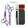 Set de Tijeras Profesionales para Peluquería de Venta Caliente Transfronteriza, Tijeras Adelgazadoras de Acero Inoxidable Electroplateado Colorido para Flequillos, Tijeras para Peluquería en Casa