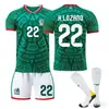 2526 Copa Mundial México Camiseta de Local No. 14 Chícharo Pequeño No. 9 Uniforme de Selección Nacional de Raúl Uniforme de Fútbol de Manga Corta
