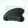 Placa Gua Sha de Pedra Preta Atacado, Pente de Jade, Ferramenta Gua Sha de Massagem para Rosto, Olhos e Uso no Corpo Inteiro