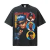Camiseta de Manga Corta de Algodón Puro para Hombre 2026 Verano Transfronterizo N.W.A, Cuello Redondo Retro Americano, Hombros Caídos, Camiseta de Manga Corta Pesada para Hombre