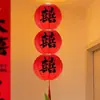 Decoraciones colgantes de linternas de papel para arreglo de sala de bodas, Caracteres de la fortuna rojos para escenas de Año Nuevo, Decoraciones para el Día Nacional y el Festival de Primavera, Linternas de palacio, Linternas con carácter de felicidad