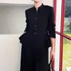 Em Estoque Atacado do Fabricante: Blazer Preto para Mulheres, Novo Estilo, Elegante Cintura Marcada Emagrecedor Top de Acetato para Mulheres