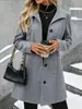Otoño/Invierno 2026 Nuevo Abrigo de Lana Bestseller de Temu para Mujer de Longitud Media con Solapas de Un Botón Abrigo Casual