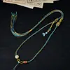 Corda para Colar Trançada Artesanal de Xizang Cordão com Pingente Multicolorido Venda Quente Cordão Vintage com Borla Cordão para Pendurar Joias Populares