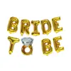 Venta caliente transfronteriza paquete de globos de película de aluminio anillo de diamante para futura novia juego de letras color oro rosa de 16 pulgadas