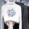 Camada base feminina com gola alta e forro de fleece, novo estilo outono/inverno 2026, camiseta interna de manga comprida, top com forro de fleece para crianças mais velhas