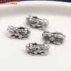 Accesorios de Plata de Ley 99% Plata Pura Pixiu Cuentas Espaciadoras de Piedra Irregular Accesorios Retro Cepillado Plata Dura 3D Material DIY