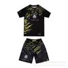 Ropa de Entrenamiento para Artes Marciales Muay Thai Mma para Hombres y Mujeres, Fitness Deportivo UFC Pantalones Cortos de Manga Corta Conjunto de Boxeo Corte Holgado
