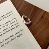 Anillo Kaiming S925 Plata de Ley Diseño de Nicho Oval Irregular Cepillado para Mujer, Sensación de Lujo Ligero de Gama Alta, Anillo Abierto Ajustable, Moderno