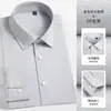 Algodão de Seda 100S DP Não Amassa Camisa Masculina de Manga Longa Outono Casual de Negócios Xadrez Seda Camisa Branca