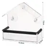 Gaiola de Acrílico Transparente para Pássaros de Plástico Alimentador de Beija-flor Tipo Adsorção para Exterior Ninho de Pássaro Panorâmico Transparente de Acrílico