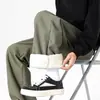 Calça Casual de Lã de Cordeiro Ultra-Grossa para Homens e Mulheres, Marca Trendy de Inverno, Forrada com Fleece, Engrossada, Calça de Algodão Quente, Estilo Preguiçoso, Calça Reta Versátil