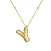 Colar de Letras Bolha Brilhante Mais Vendido Transfronteiriço para Mulheres Design de Nicho Ins Ouro 18K Cobre Não Desbota Colar Atacado