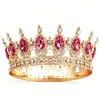 Coroa de noiva europeia e americana transfronteiriça, acessório de cabelo de liga de cristal barroco, exalando nobre elegância, uma coroa de rainha de círculo completo