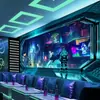 Papel tapiz cyberpunk 3D, fondo dinámico para KTV, tela para pared, decoración de sala de juegos electrónicos y e-sports, mural para dormitorio