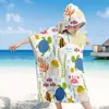 Capa con Capucha de Playa para Niños con Temática Oceánica, Toalla Cambiador de Playa, Traje de Baño, Toalla de Baño Personalizada Impresa, Bata