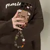 Pulsera de gato KT con estampado de leopardo adecuada para funda de teléfono Apple 18pm iPhone 17 Otoño/Invierno 16 Lindo Dibujo Animado 15 Gamuza